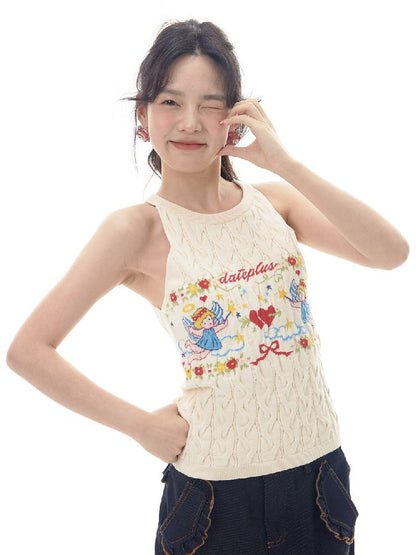 Angel Pattern Sleeveless Camisole Tank Top【s0000012007】