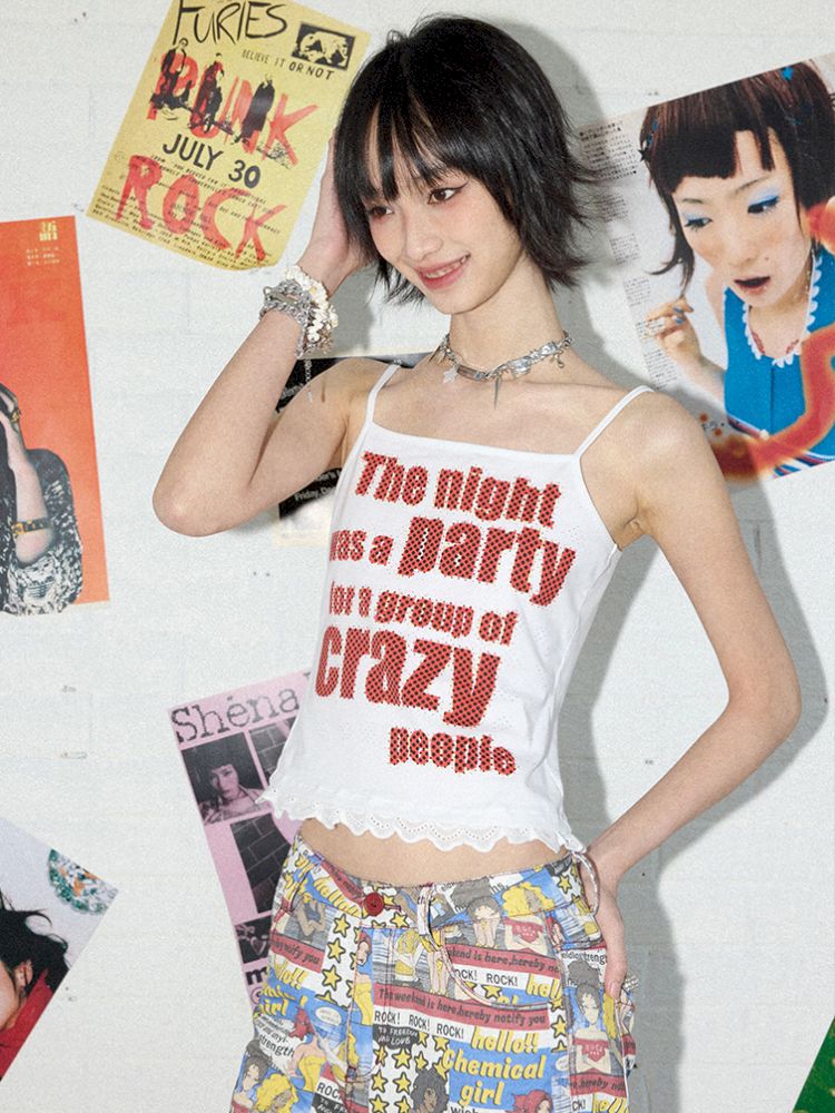 Crazy Polka Dot Letter Camisole【s0000012432】