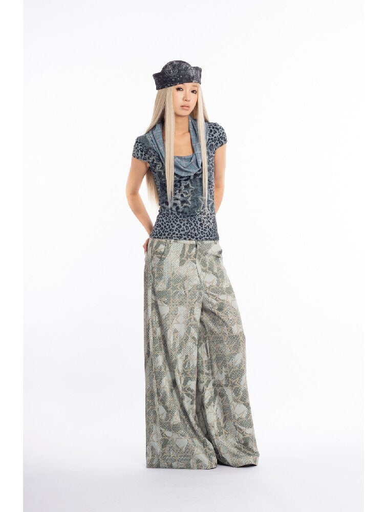 Vintage Graffiti Stars Print Pants【s0000018058】