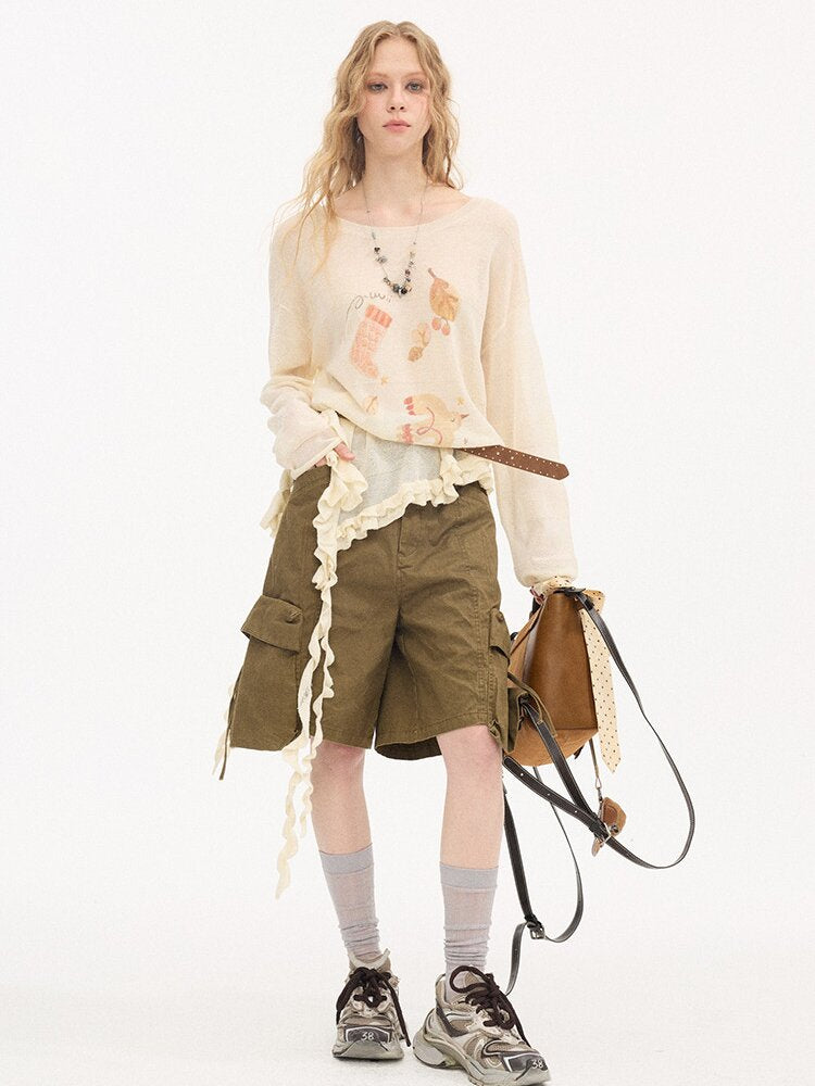 Fungus Edge Diagonal Hem Sweater【s0000015896】