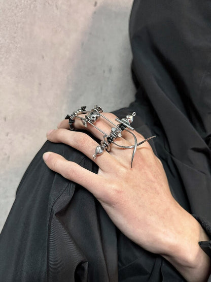 Punk Mechanical Joint Adjustable Ring【s0000018881】
