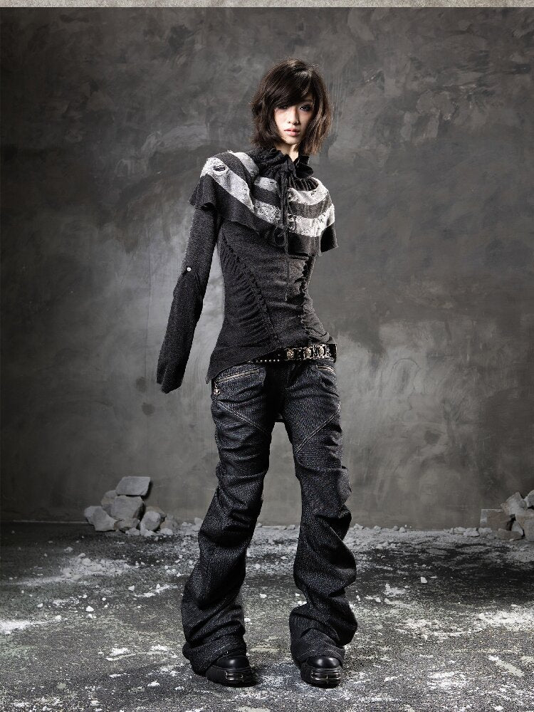 Double Waist Scimitar Denim Pants【s0000015945】