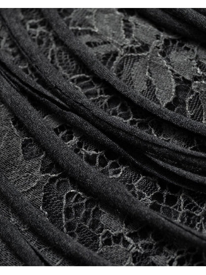 Patchwork Lace Fringe Slim T-Shirt【s0000016205】