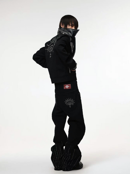 Brushed Patchwork Zipper Jacket【s0000018211】