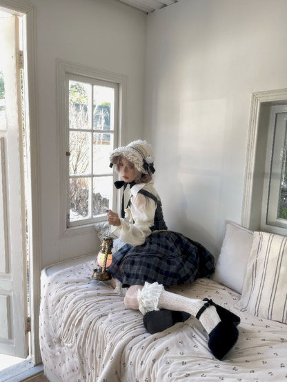 Waisted Fishbone Lace Bow Tie Dress【s0000011341】