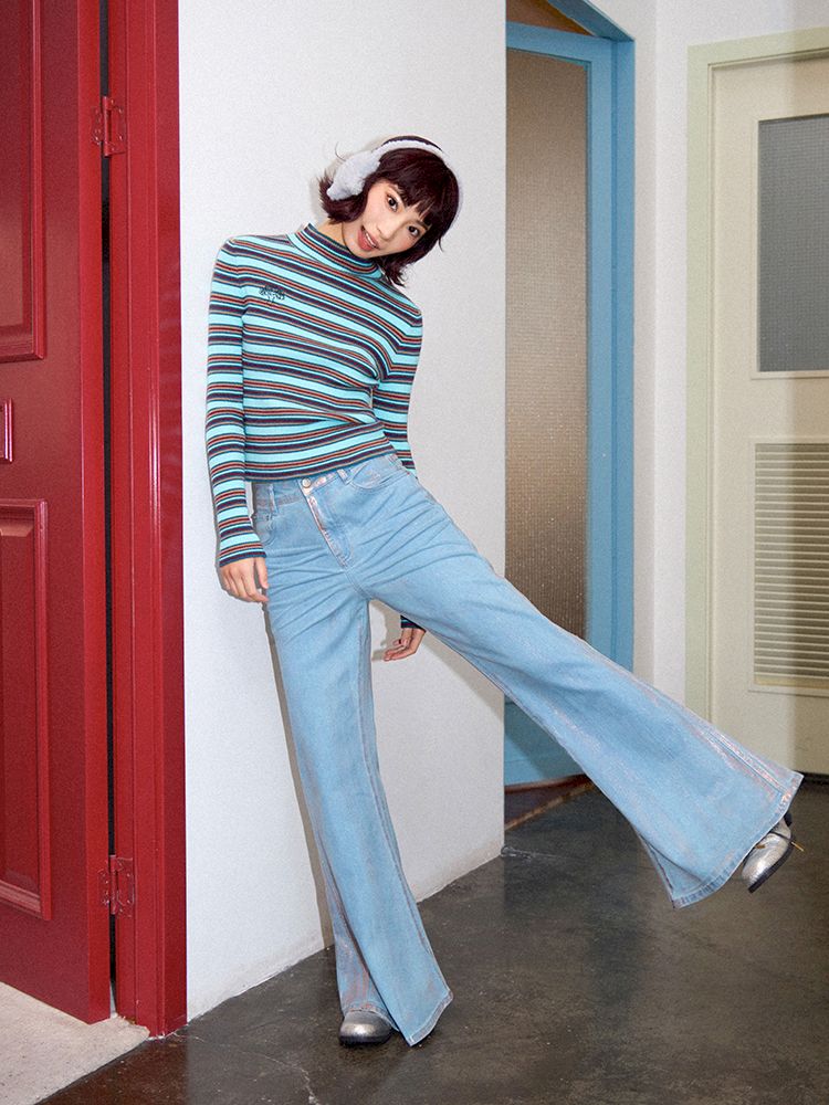 Retro Slim Striped Long Sleeve T-Shirt【s0000011637】