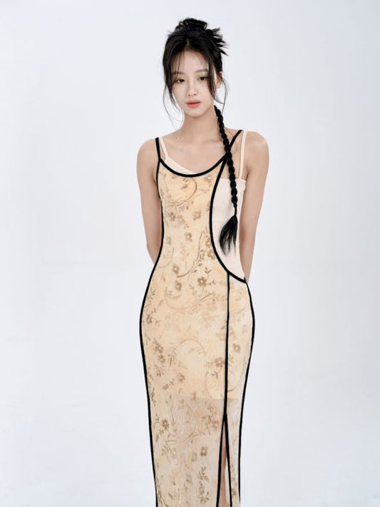Swoosh Flocking Burnout Stretchy Slimming Dress【s0000008782】