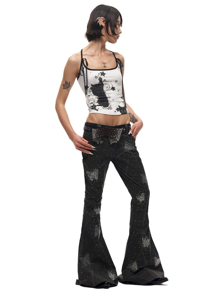 Black Cat Print Camisole【s0000012585】