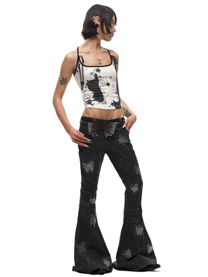 Black Cat Print Camisole【s0000012585】