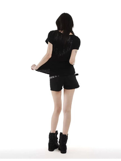 Digital Print Faux Cashmere T-Shirt【s0000018228】