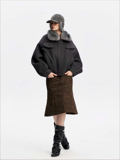 Leopard Print A-Line Mermaid Skirt【s0000015063】