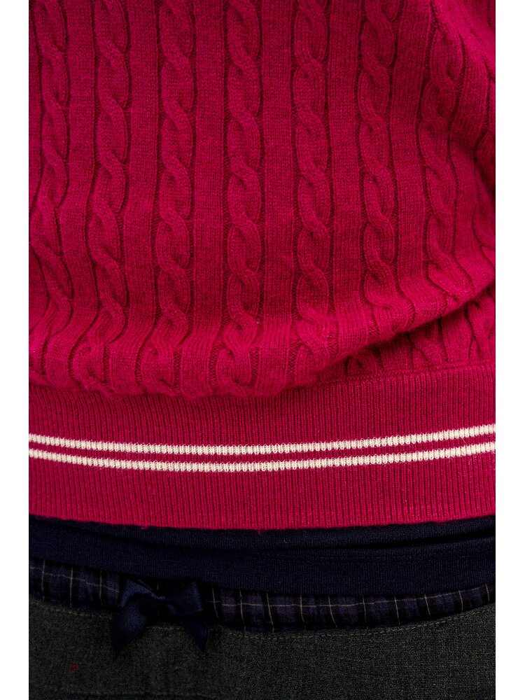 Contrast Twist Bow Woolen Vest【s0000016098】