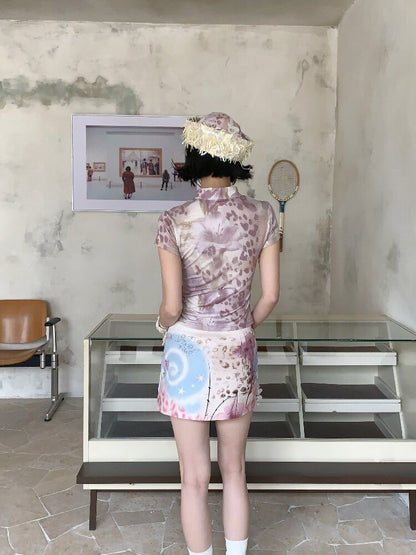 Lace Patchwork Cheongsam T-Shirt【s0000018084】