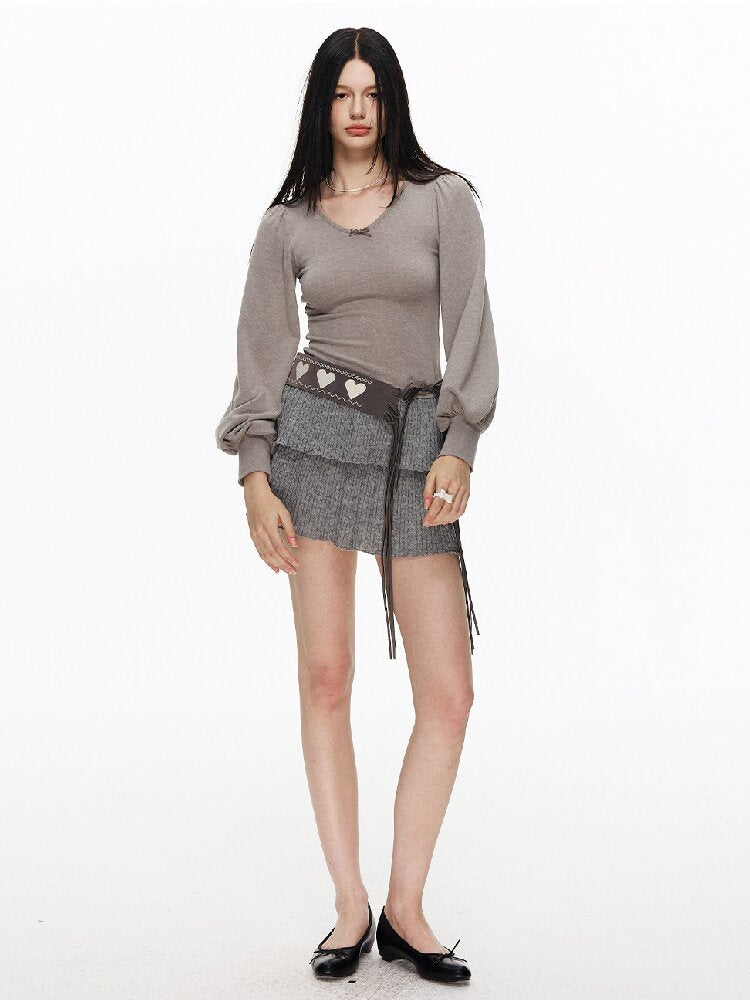 Lantern Patchwork Knitted Skirt【s0000015882】