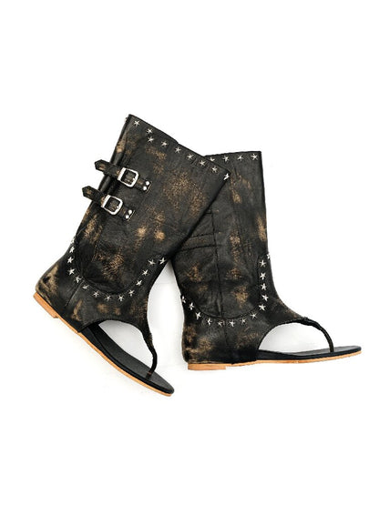 Cowhide Star Nail Herringbone Boot【s0000016439】