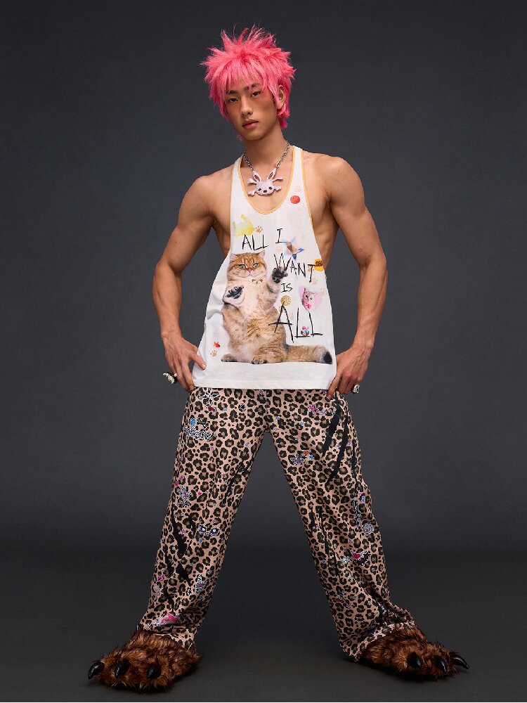 Cat Print Vest I Want Everything【s0000017296】