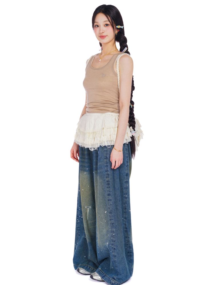 Bow tie Hundred folding white super short skirt【s0000008593】