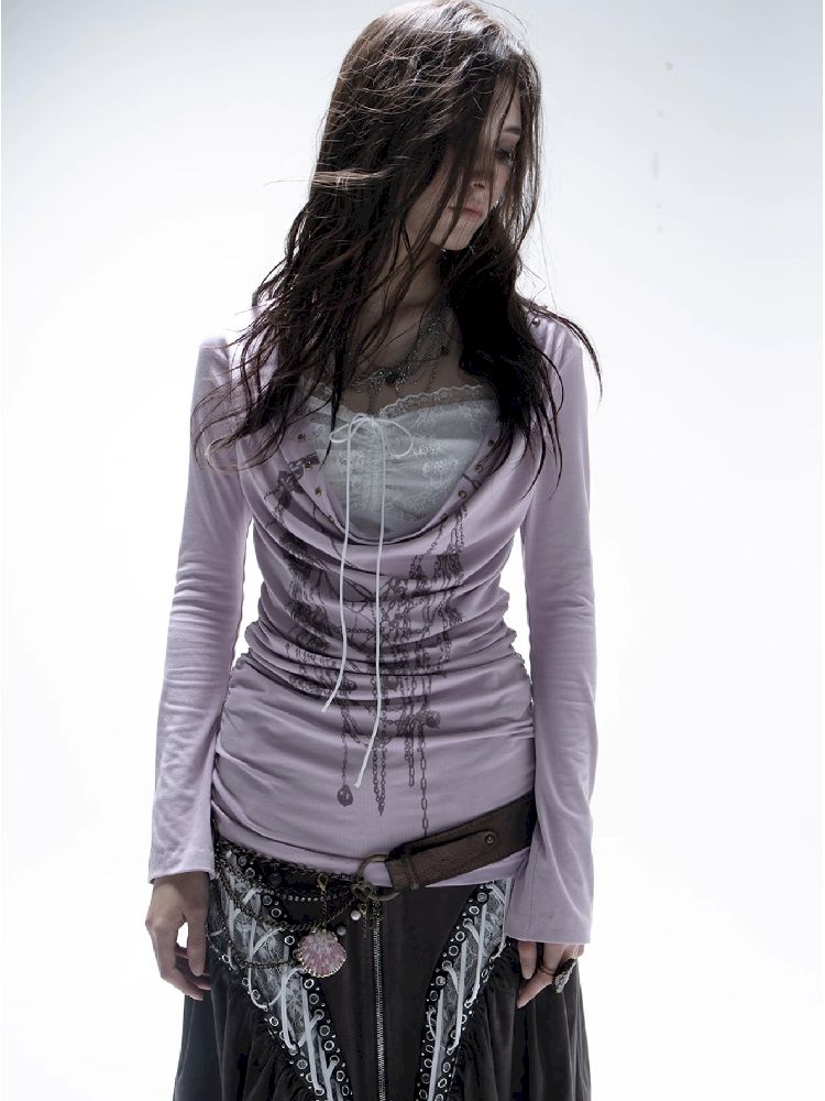 Printed Bottom Tie Top【s0000011274】