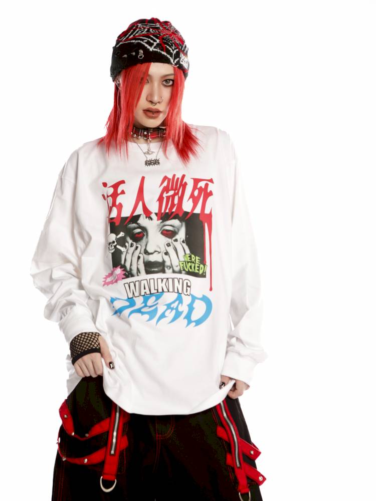 American punk subculture long-sleeved sweatshirt【s0000014376】