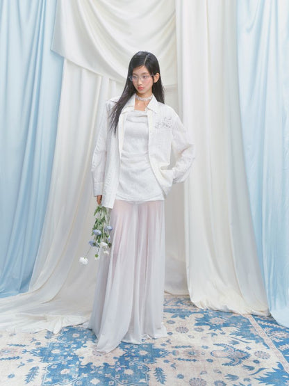French lace pressed pleated dress【s0000012147】