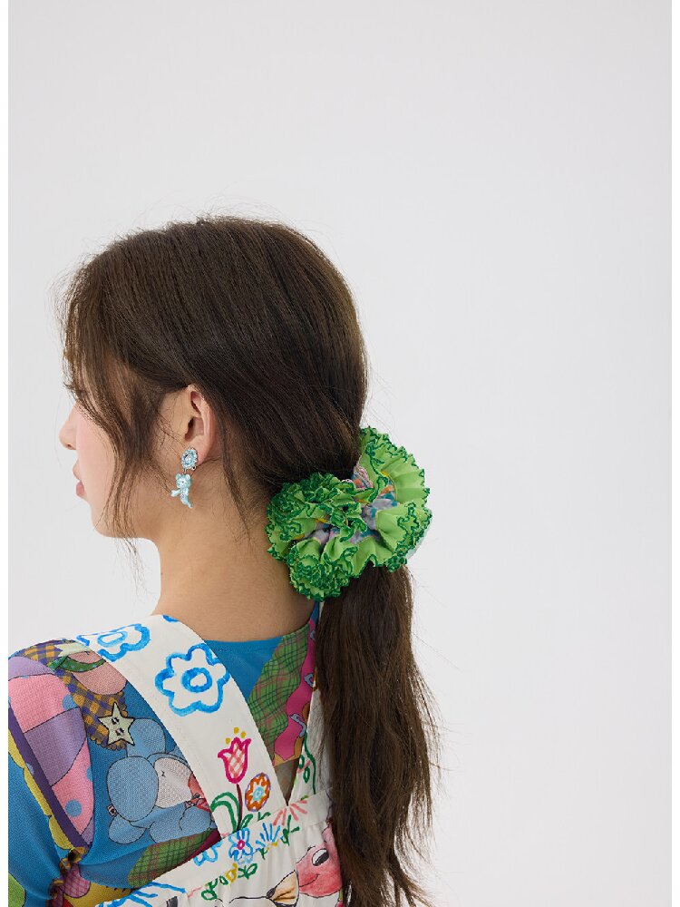 Two Color Lace Pile Scrunchies【s0000016709】