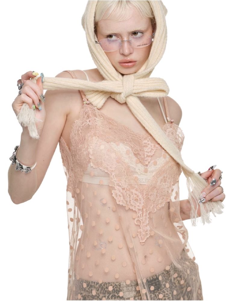 Lace See Through Halter Dress【s0000011602】