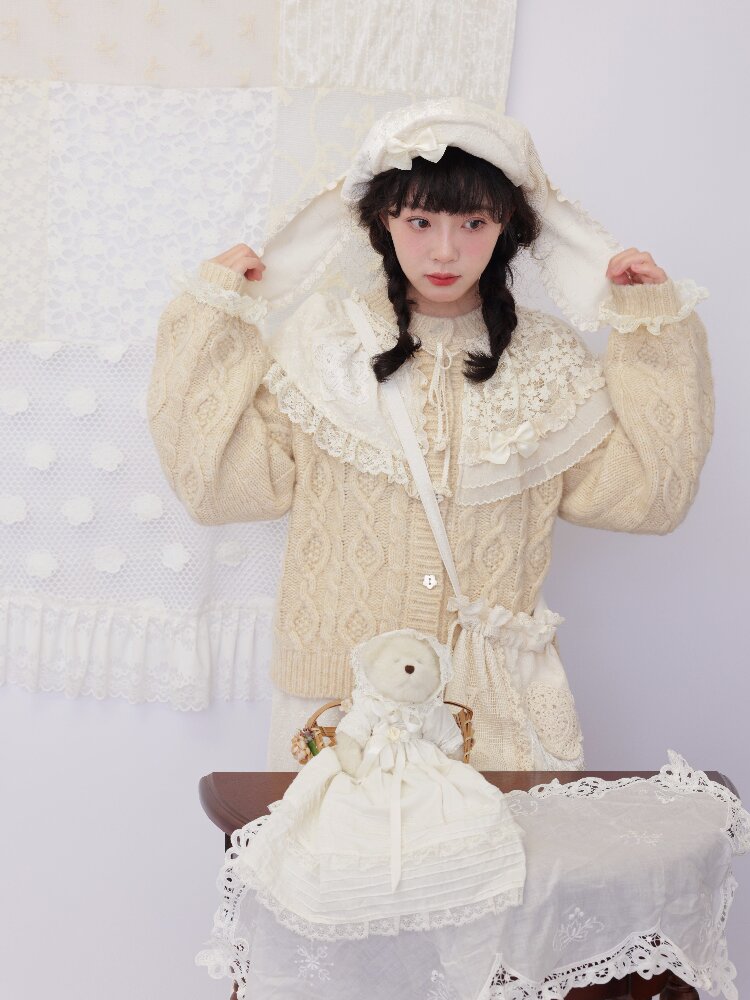 Crochet Patchwork Drawstring Bag【s0000016506】