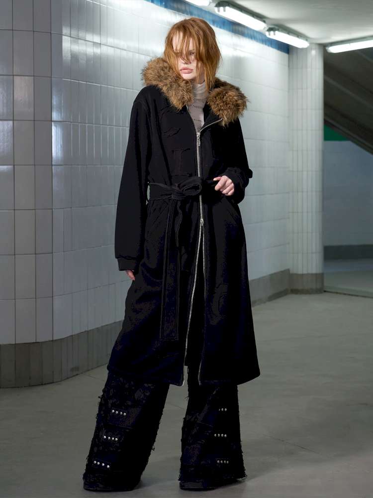 Monogram Embroidered Fur Collar Jacket【s0000014644】