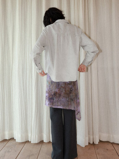 Suede Embroidered Lantern Sleeve Top【s0000015461】