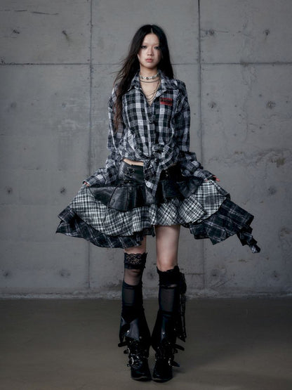 Heavy leather bustier skirt【s0000013467】