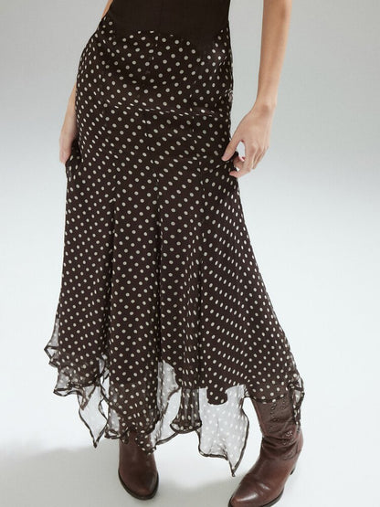 Coffee Polka Dot Tunic Sundress【s0000015595】