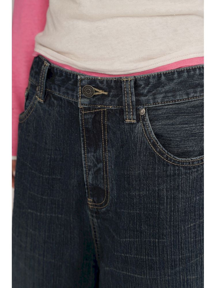 Straight leg sprayed horsehair denim pants【s0000012542】
