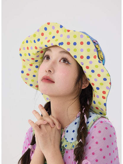 Bear Print Polka Dot Petal Hat【s0000016707】