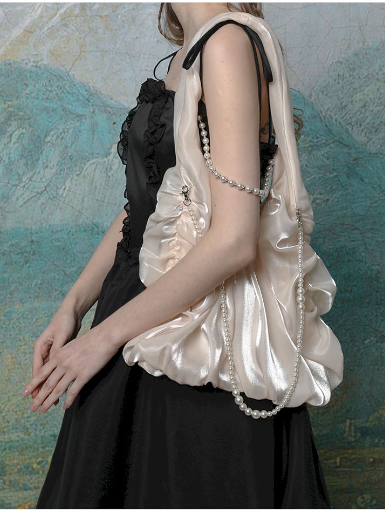Shiny silk satin fairy cloud bag【s0000013591】