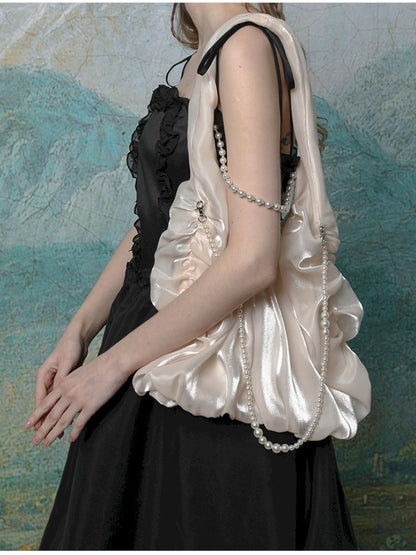 Shiny silk satin fairy cloud bag【s0000013591】