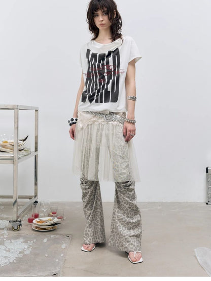 Printed and embroidered Irregular T-shirt【s0000012414】