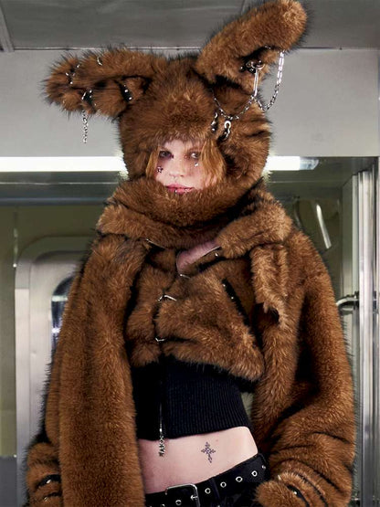 Long Hair Contrast Patch Hat Scarf【s0000014639】