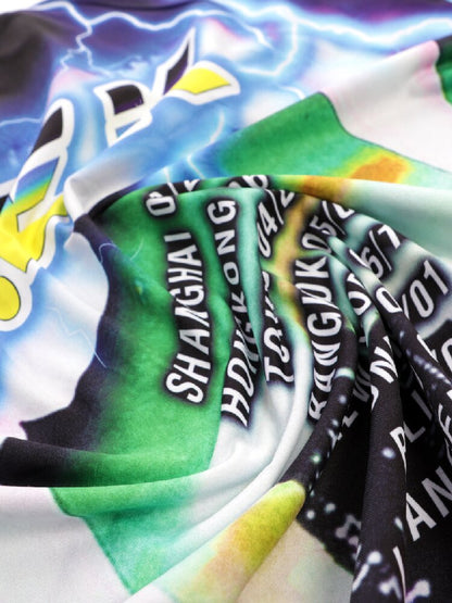 Dark Rock Lightning Print T-shirt【s0000015891】