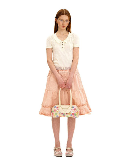 Fake Paneled Ruffled A-line Skirt【s0000016100】