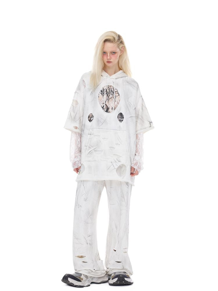 Irregular Hole Rock Punk Loose Pants【s0000012986】