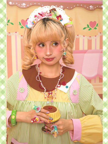 Asymmetric Neck Cute Doll Shirt【s0000013349】