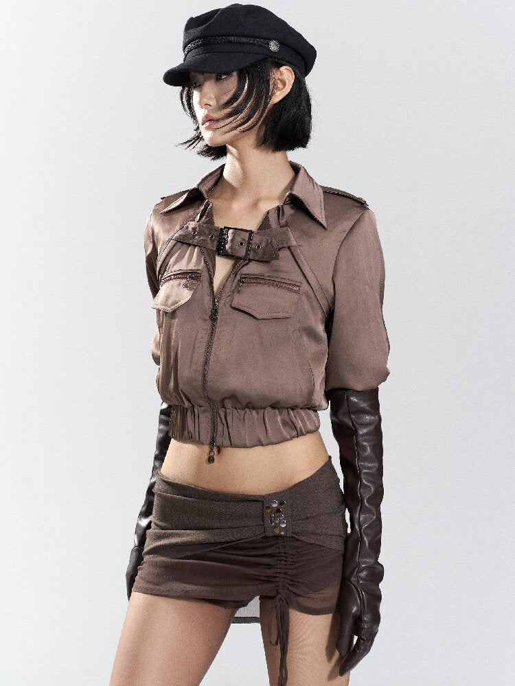 Design-Inspired Satin Jacket【s0000018482】