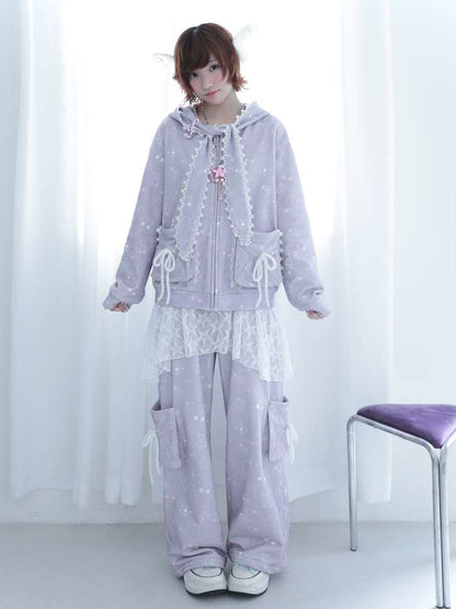 Dream Core Lace Straight Sweatpants【s0000014695】