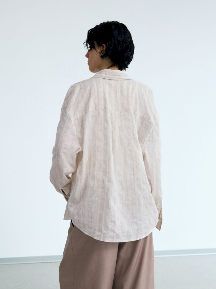 Striped Woven Long Sleeve Shirt Jacket【s0000013200】