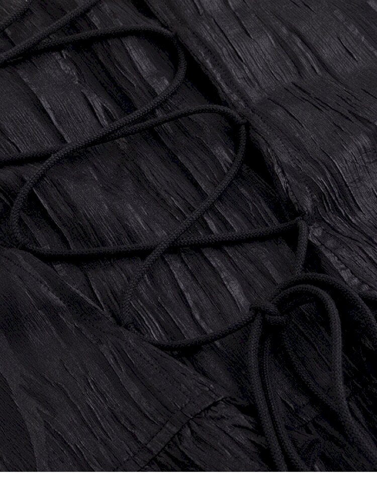 Gothic Pleated Ruffled Slim Shirt【s0000015450】