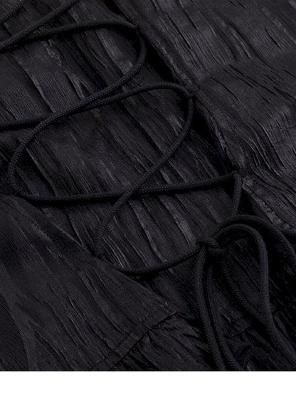 Gothic Pleated Ruffled Slim Shirt【s0000015450】