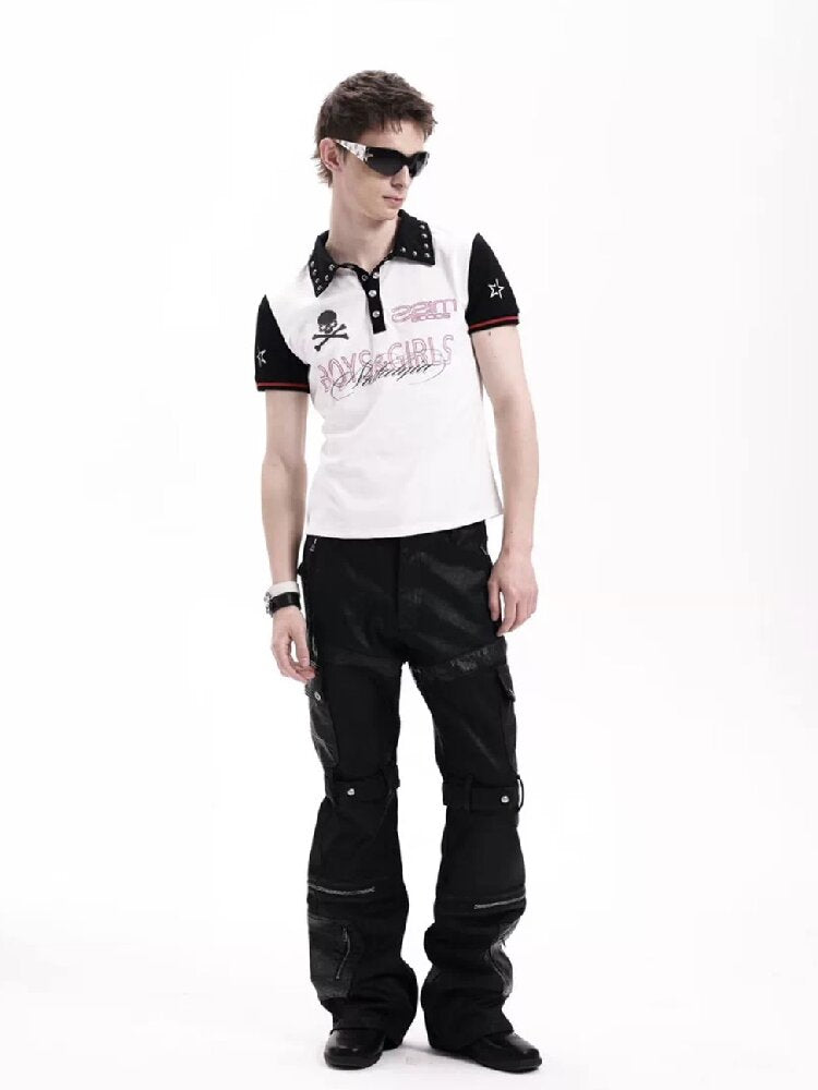 Vintage Color-Block Polo T-Shirt【s0000018283】