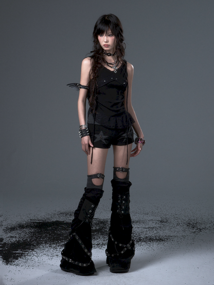 Lace Hooded Sleeveless Tank Top【s0000012339】