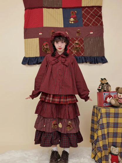 Lace Bow Octagonal Elastic Beret【s0000014177】