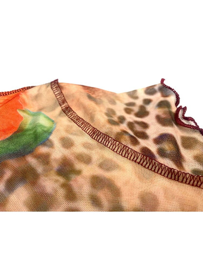 Leopard Print Mesh Mermaid Dress Set【s0000017450】